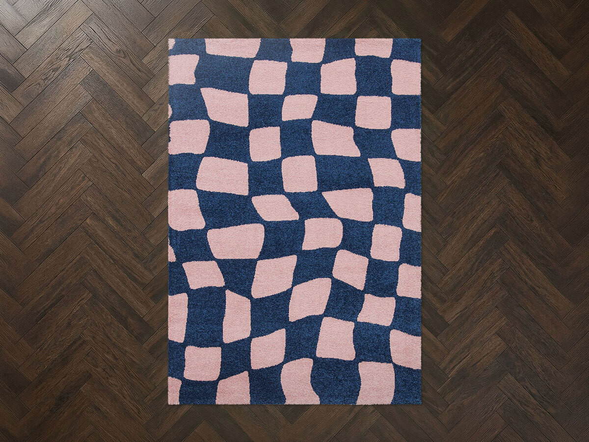 Tapis poils longs BETTY motif retro