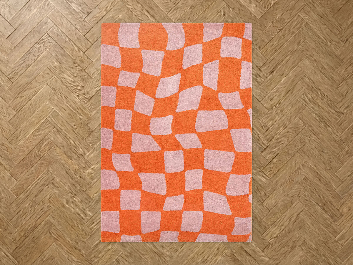 Betty langpolig vloerkleed met retropatroon