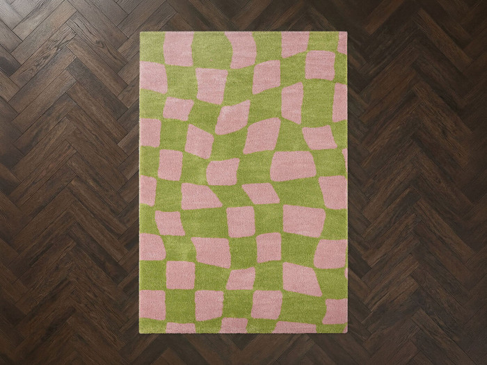 Tapis poils longs BETTY motif retro