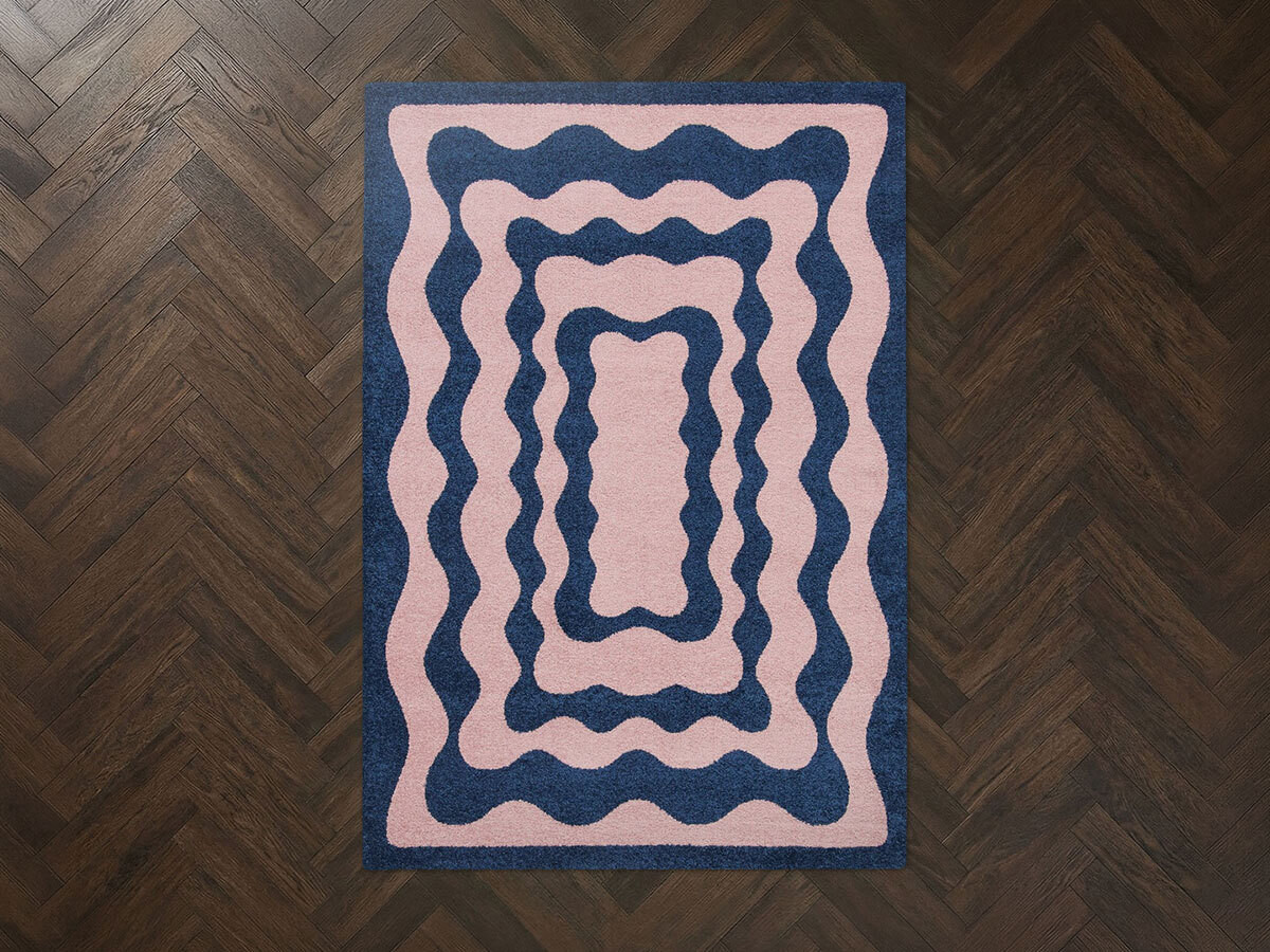 Tapis poils longs LAURIE motif abstrait