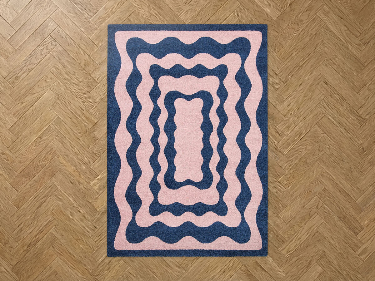 Tapis poils longs LAURIE motif abstrait