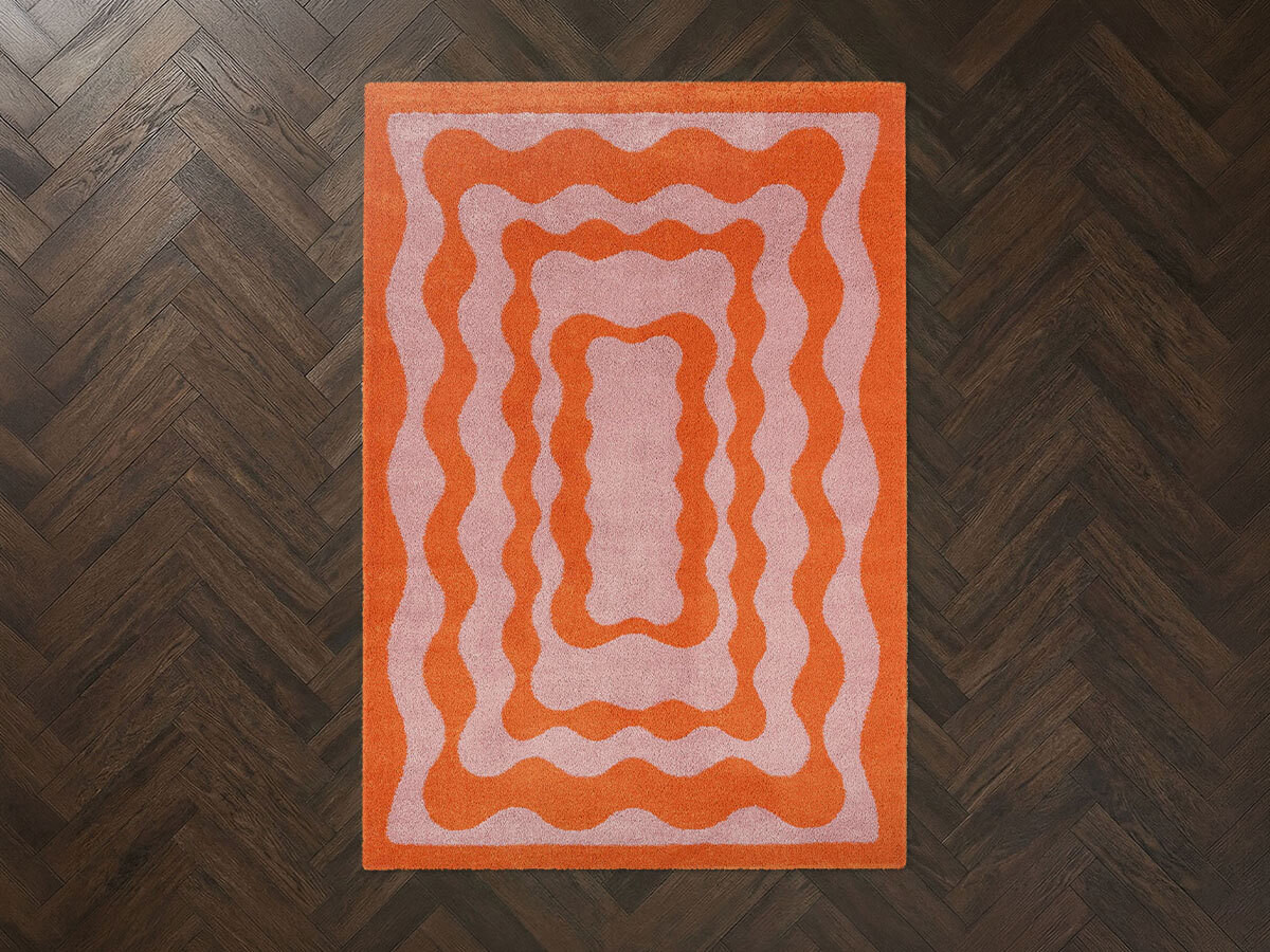 Tapis poils longs LAURIE motif abstrait