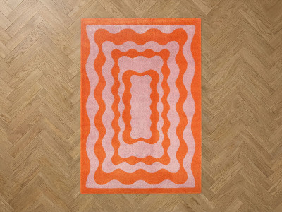 Tapis poils longs LAURIE motif abstrait