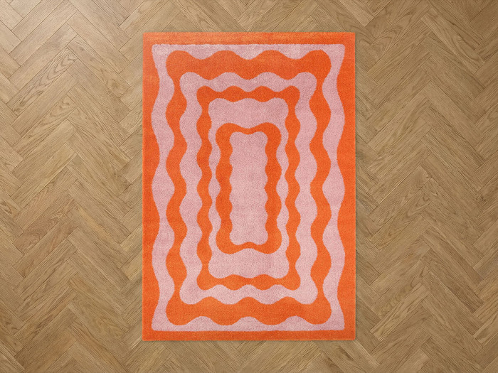 Tapis poils longs LAURIE motif abstrait