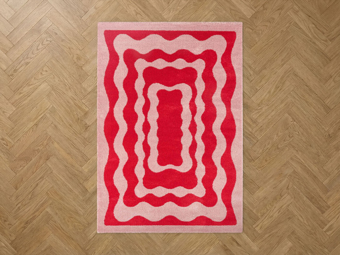 Tapis poils longs LAURIE motif abstrait