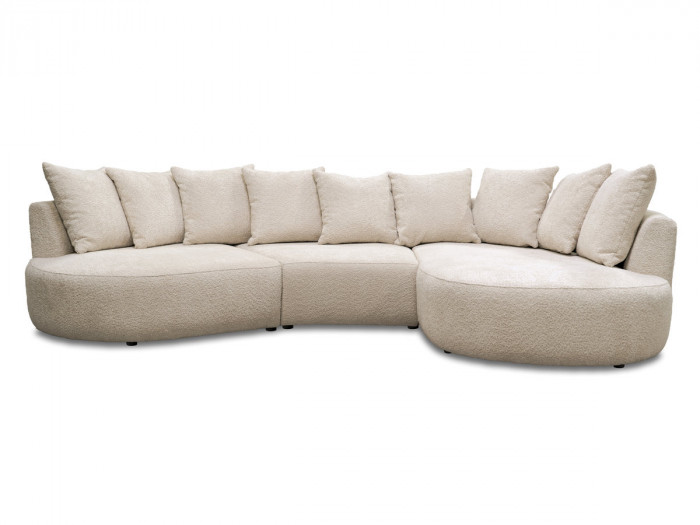 Canapé d'angle fixe CALYPSO tissu bouclette