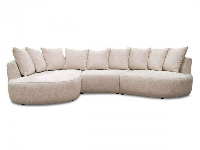 Canapé d'angle fixe CALYPSO tissu bouclette