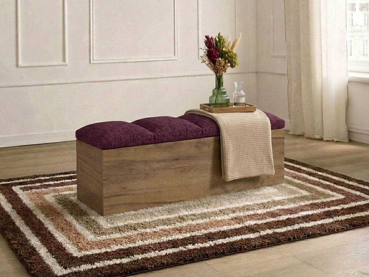 Bout de lit KUMO texturé rouge