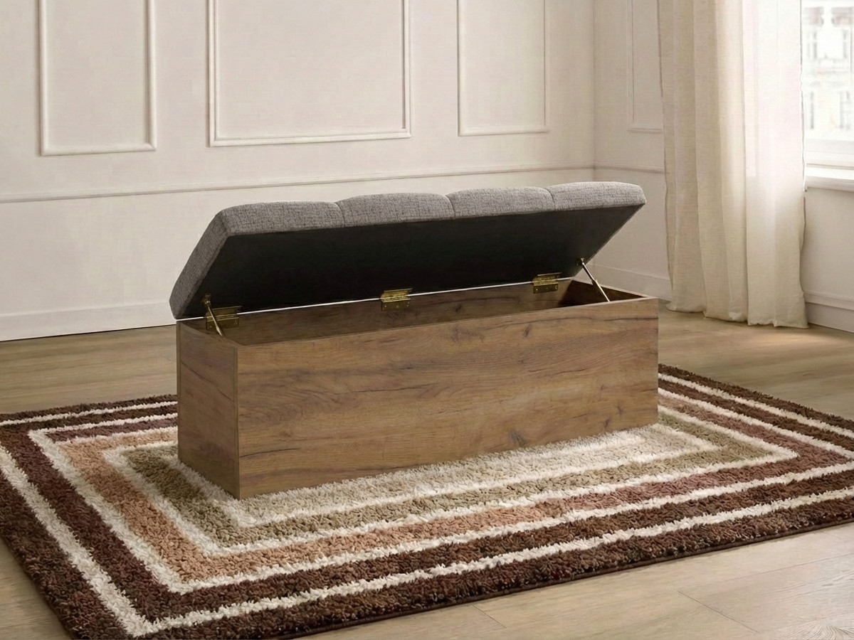 Bout de lit KUMO texturé taupe — vue 5