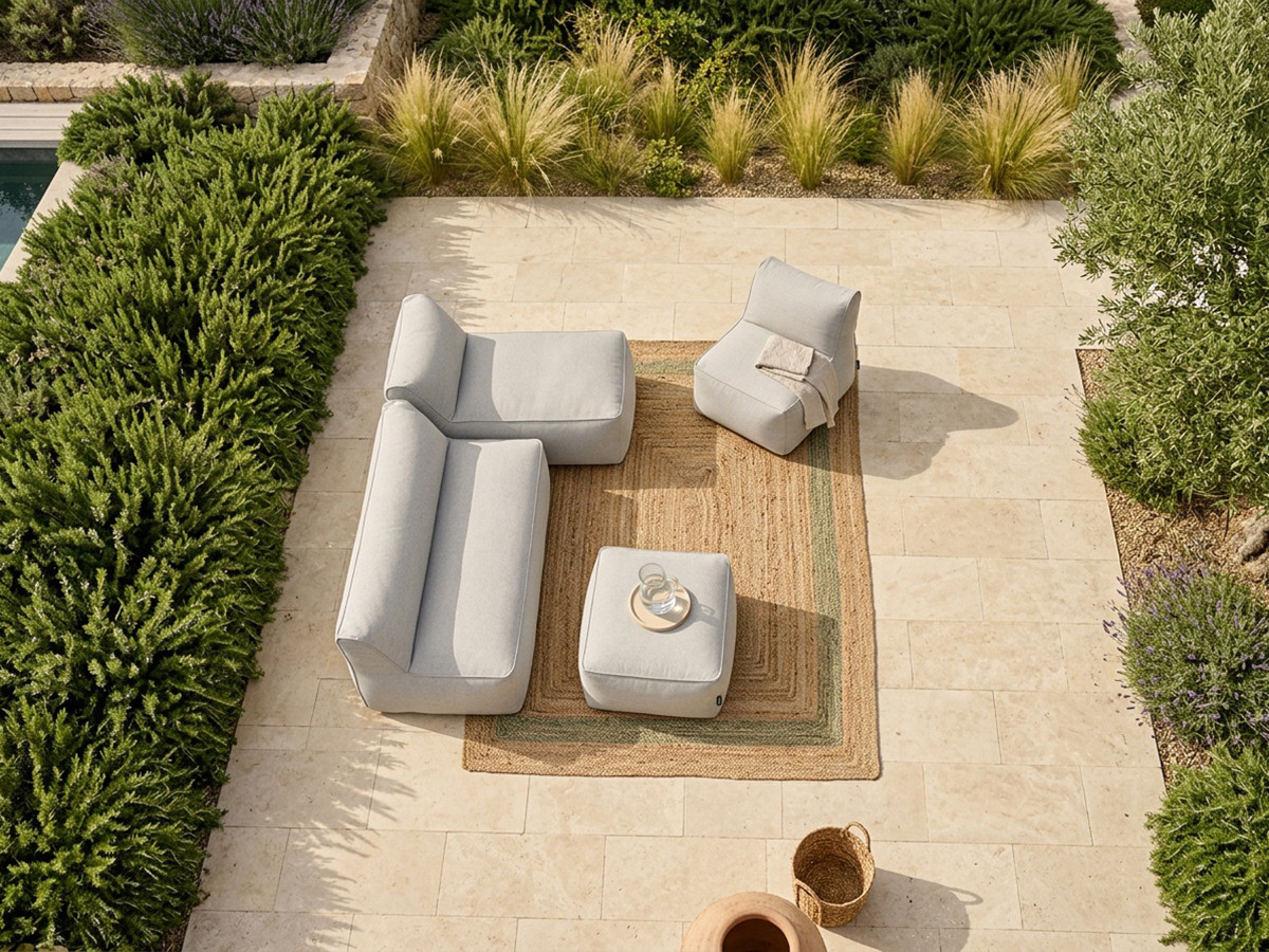 Canapé de jardin modulable RIVIERA gris clair — vue 5