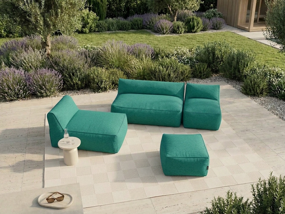Canapé de jardin modulable RIVIERA bleu clair — vue 5