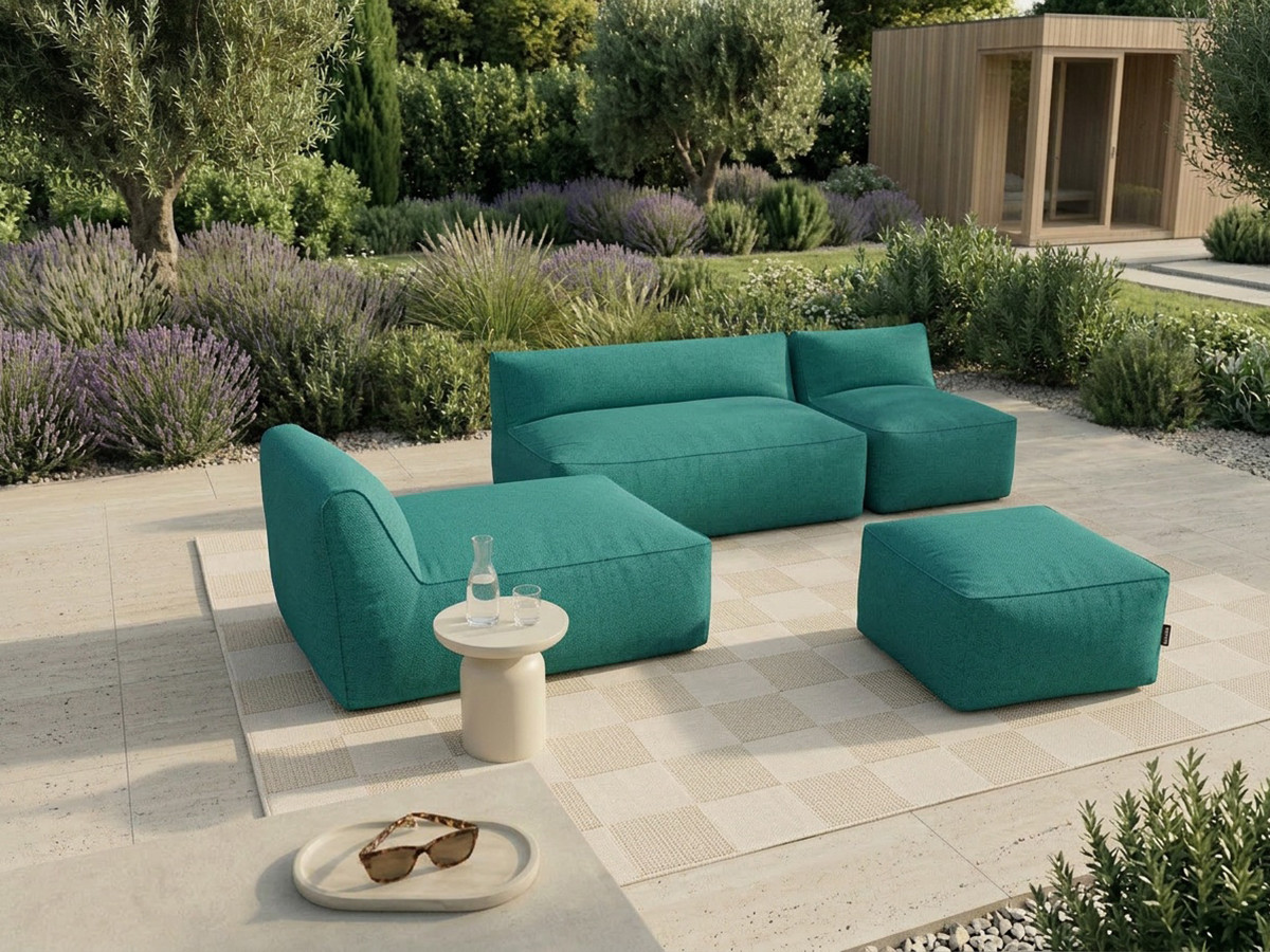 Canapé de jardin modulable RIVIERA bleu clair — vue 4