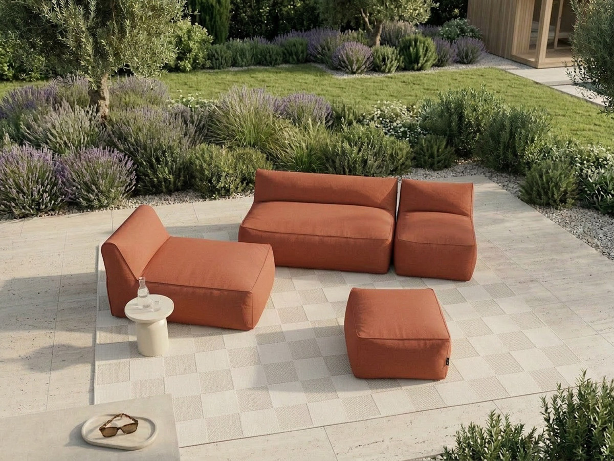 Canapé de jardin modulable RIVIERA orange — vue 5