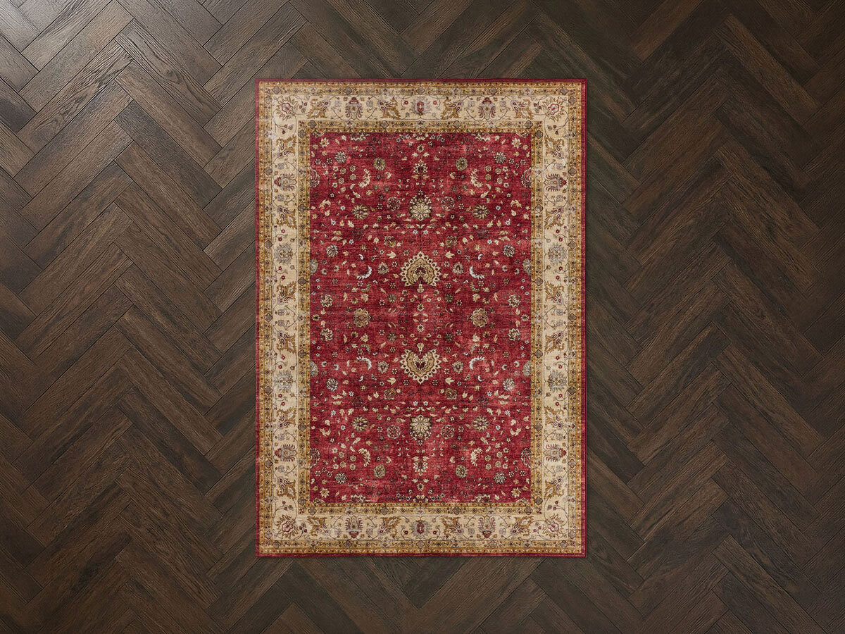 Tapis lavable à poils ras ARANN vintage