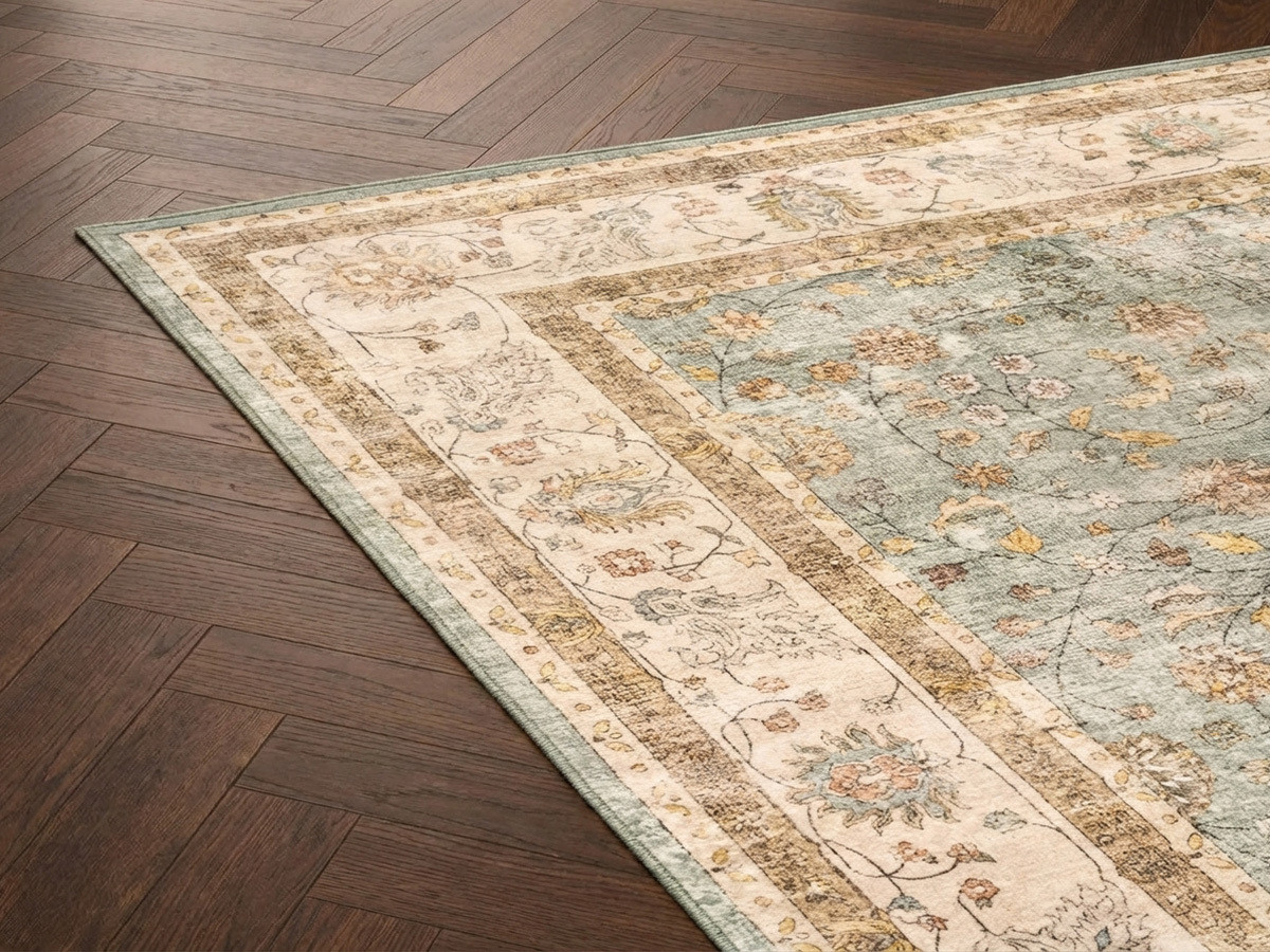 Tapis lavable à poils ras ARANN vintage
