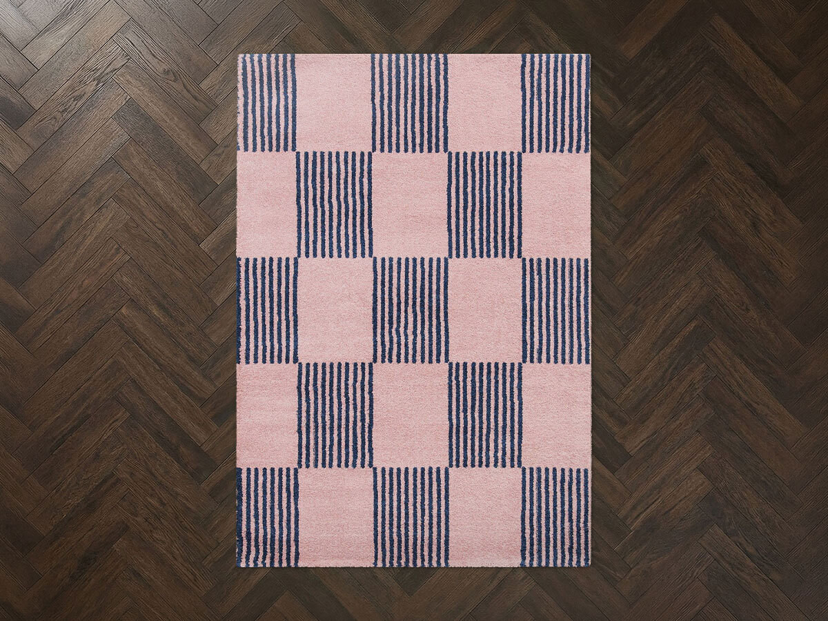 MAXIE hoogpolig vloerkleed met retro patroon