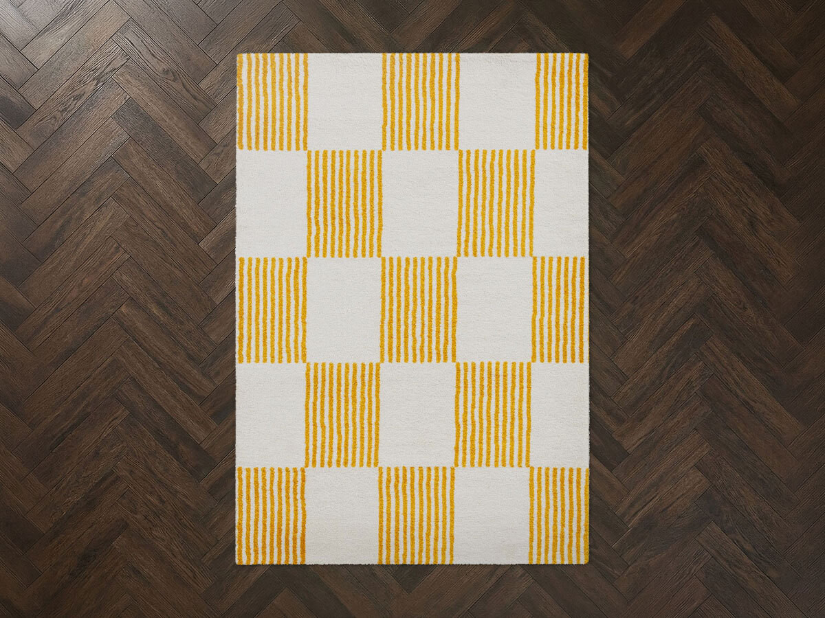 MAXIE hoogpolig vloerkleed met retro patroon