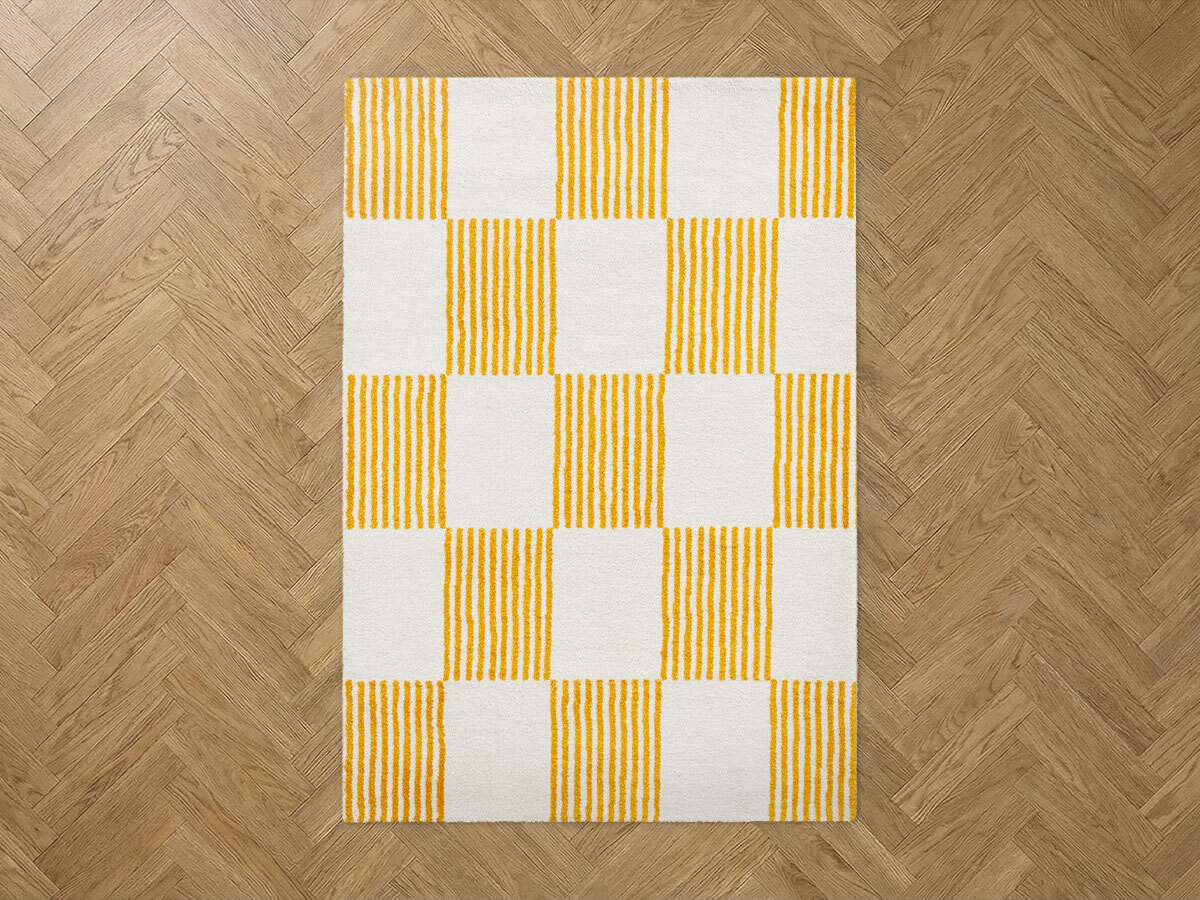 MAXIE hoogpolig vloerkleed met retro patroon