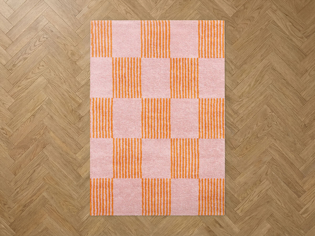 MAXIE hoogpolig vloerkleed met retro patroon