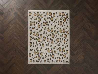 Tapis tissé FAUVE motif léopard