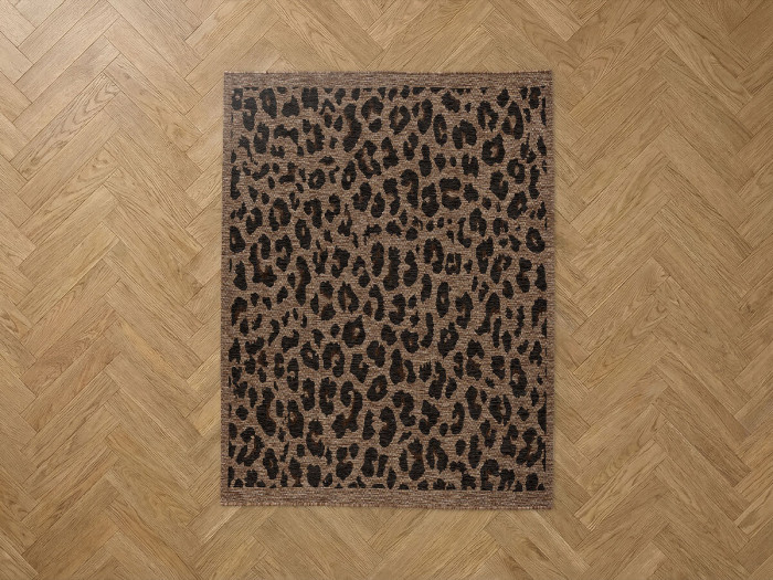 Tapis tissé FAUVE motif léopard