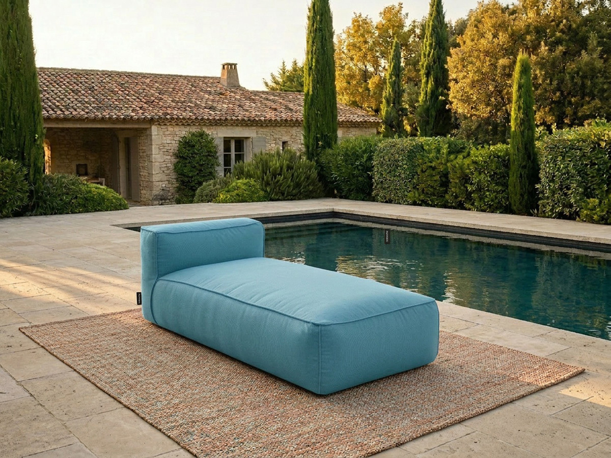 Méridienne sans accoudoir pour canapé de jardin modulable GIULIA avec bâche de protection