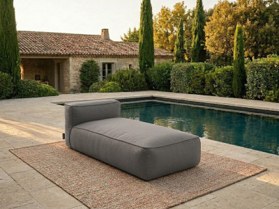 Méridienne sans accoudoir pour canapé de jardin modulable GIULIA avec bâche de protection