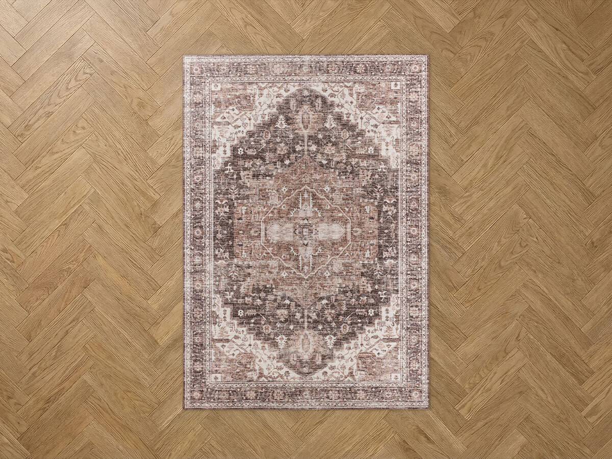 Tapis lavable à poils ras JAHAN vintage