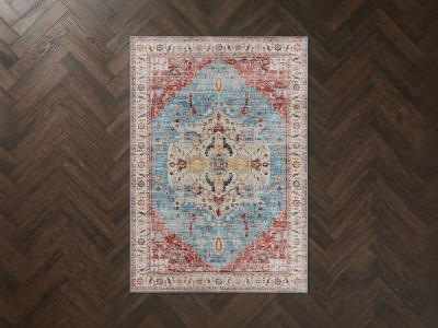 Tapis lavable à poils ras JAHAN vintage