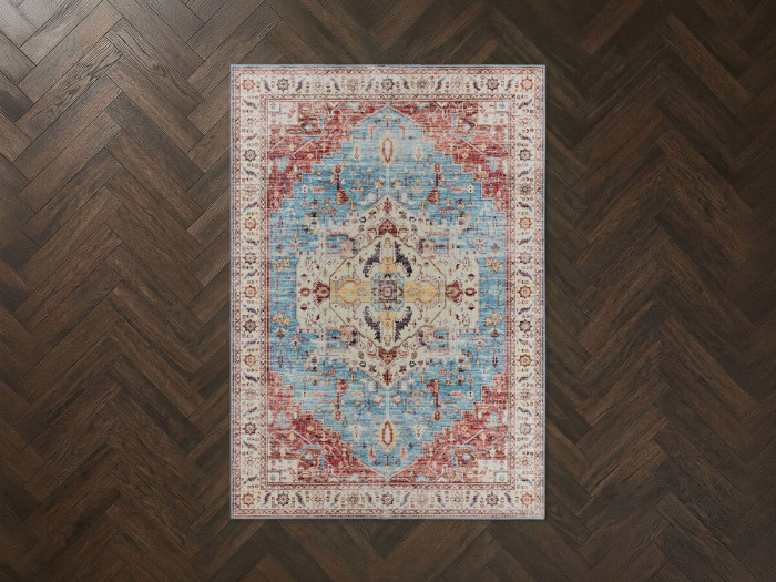 Tapis lavable à poils ras JAHAN vintage