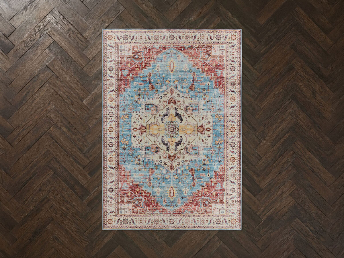 Tapis lavable à poils ras JAHAN vintage