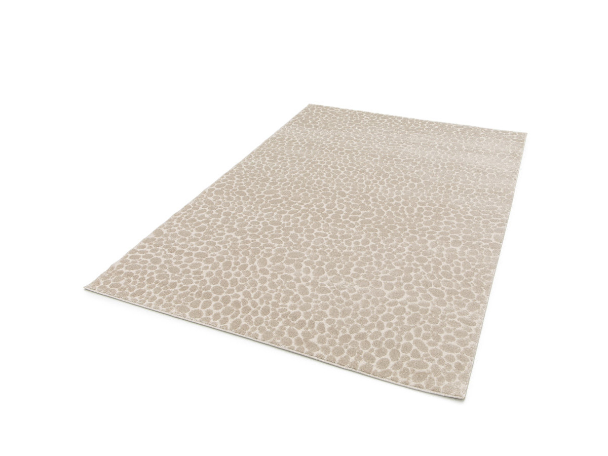 Tapis poils ras GISO motif abstrait beige — vue 3
