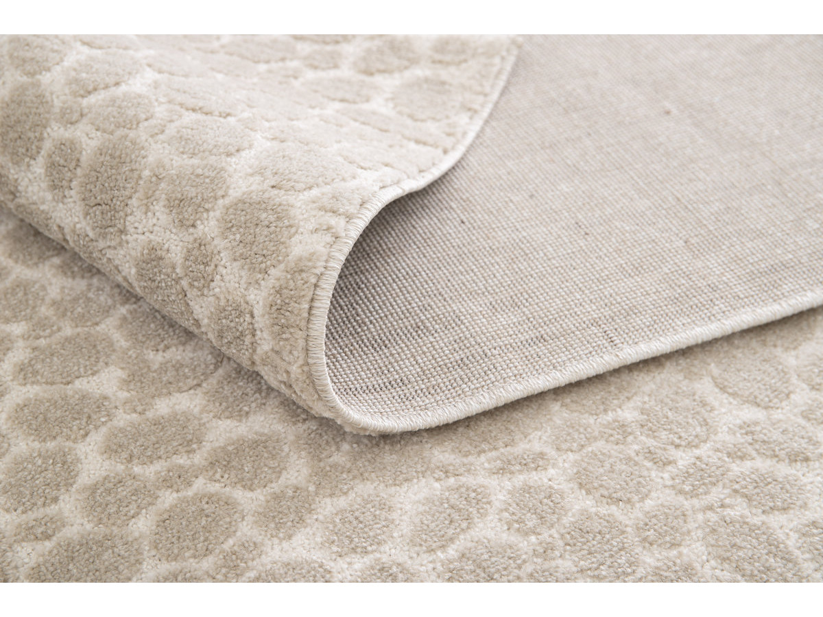 Tapis poils ras GISO motif abstrait beige — vue 4