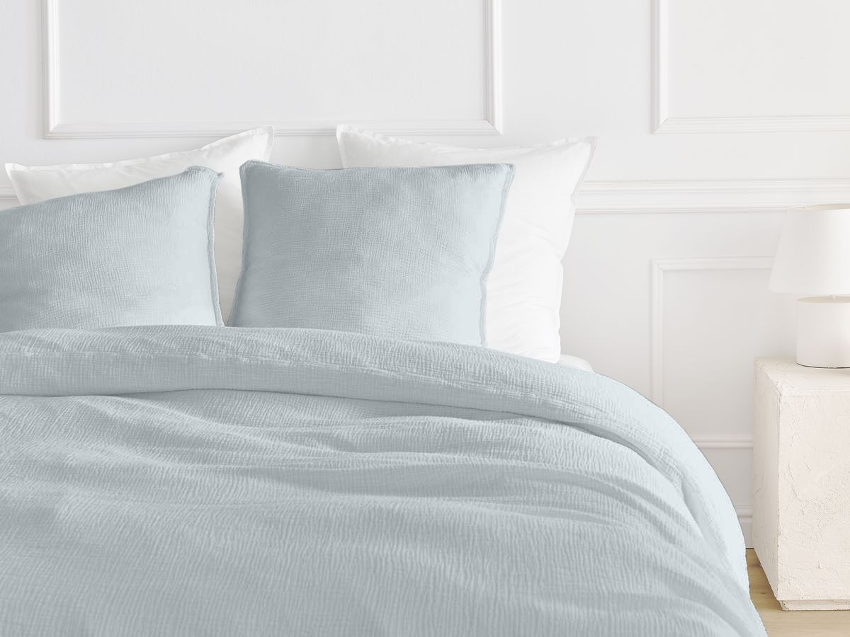 Parure de lit adulte en Gaze de coton HESTIA avec une housse de couette, taies d'oreiller