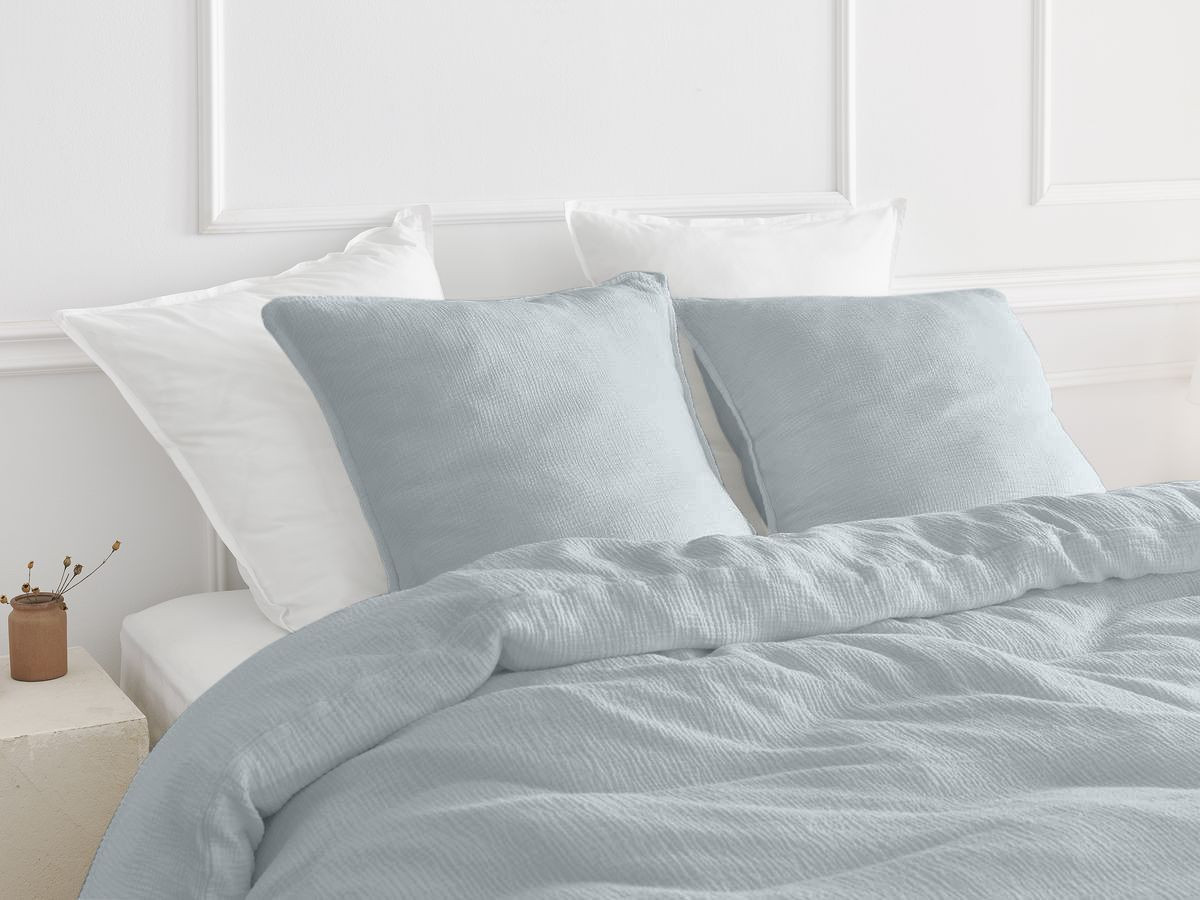 Parure de lit adulte en Gaze de coton HESTIA avec une housse de couette, taies d'oreiller