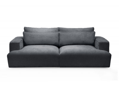 Canapé droit fixe 3 places assise profonde TWINY tissu lisse