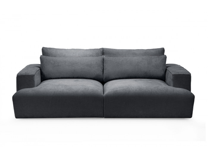 Canapé droit fixe 3 places assise profonde TWINY tissu lisse