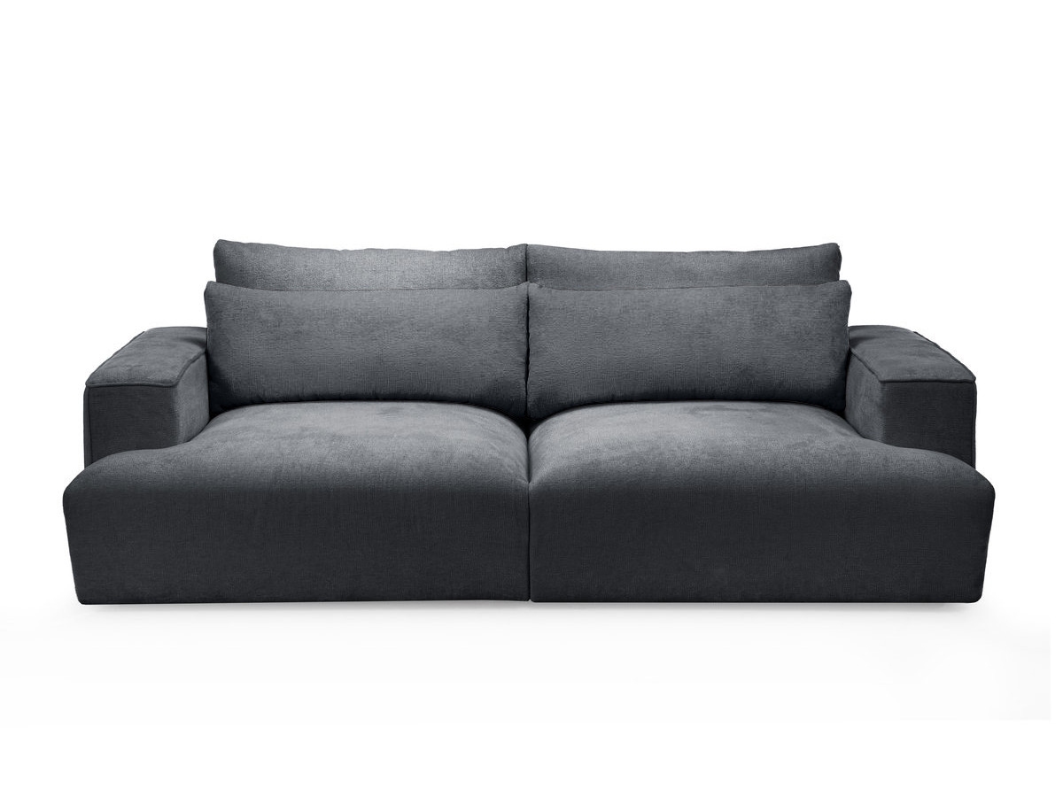 Canapé droit 3 places assise profonde TWINY lisse gris foncé — vue 3