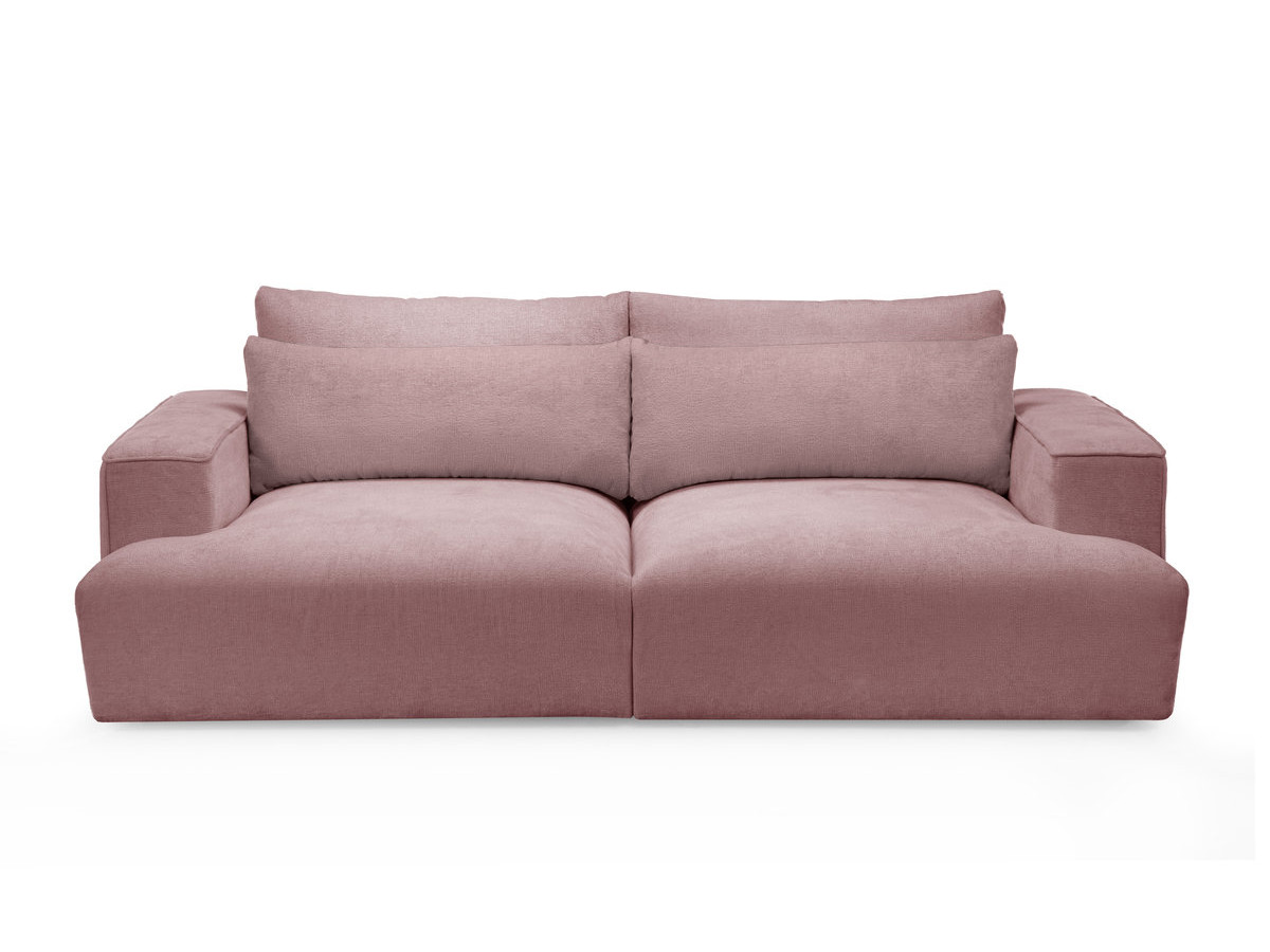 Canapé droit 3 places assise profonde TWINY lisse rose — vue 3