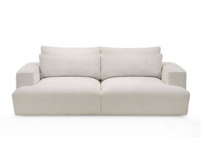 Canapé droit fixe 3 places assise profonde TWINY tissu lisse
