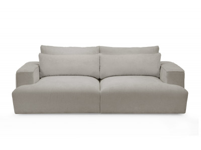 Canapé droit fixe 3 places assise profonde TWINY tissu lisse