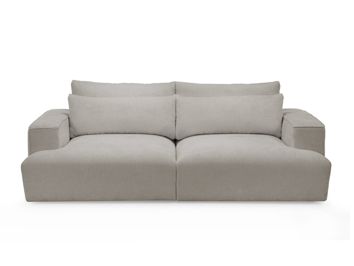 Canapé droit 3 places assise profonde TWINY lisse taupe — vue 3
