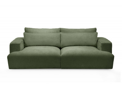 Canapé droit fixe 3 places assise profonde TWINY tissu lisse