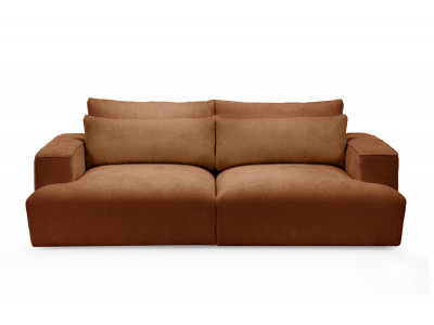 Canapé droit fixe 3 places assise profonde TWINY tissu lisse