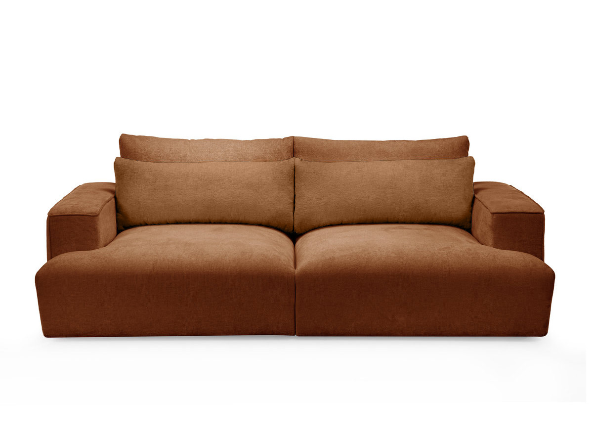 Canapé droit 3 places assise profonde TWINY lisse orange — vue 3