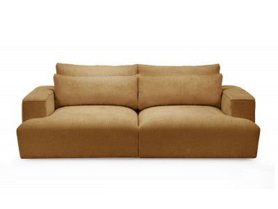 Canapé droit fixe 3 places assise profonde TWINY tissu lisse