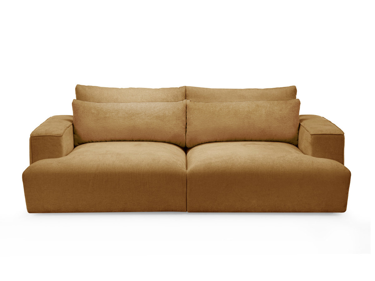 Canapé droit 3 places assise profonde TWINY lisse jaune — vue 3