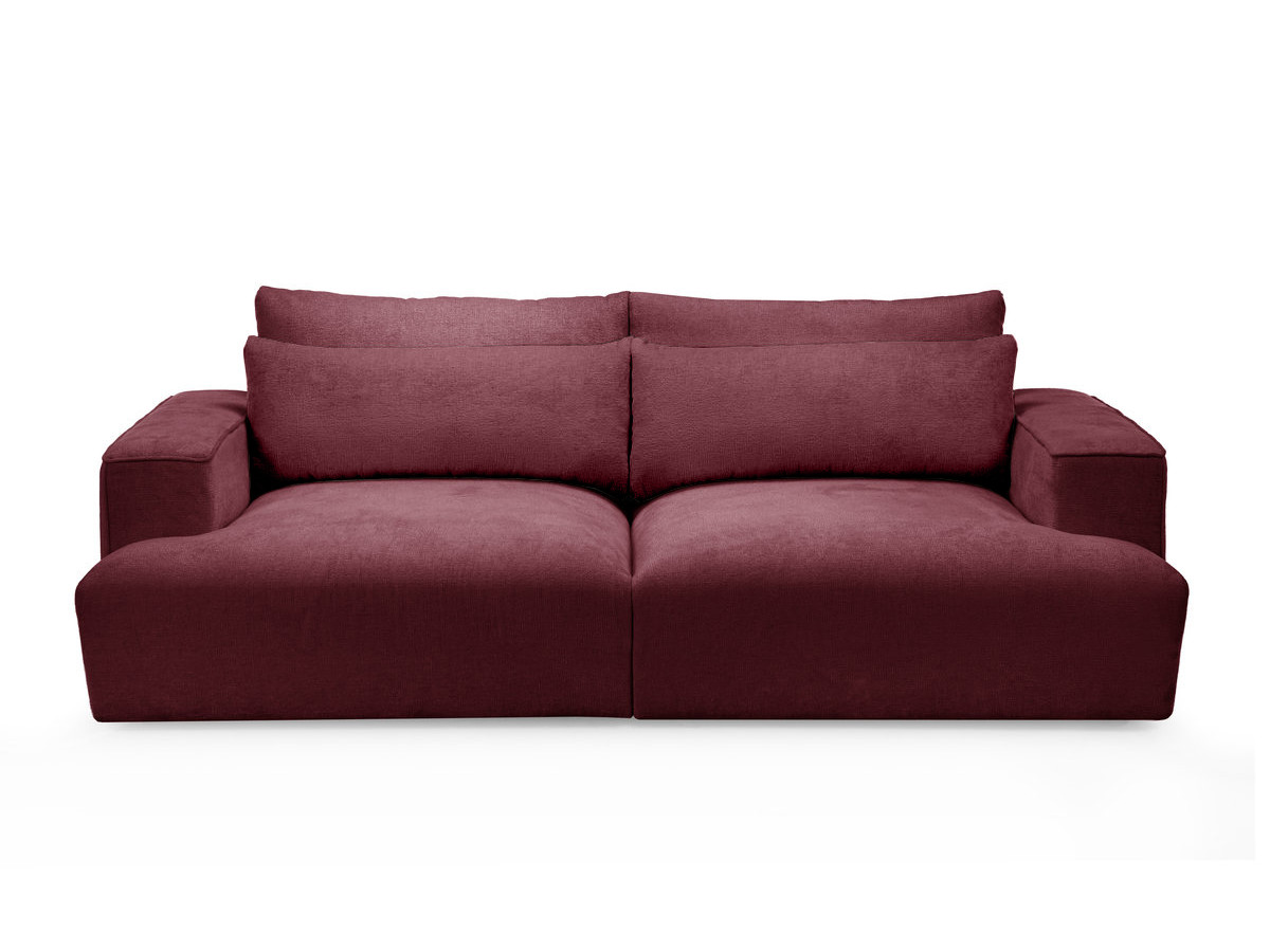 Canapé droit 3 places assise profonde TWINY lisse rouge — vue 3