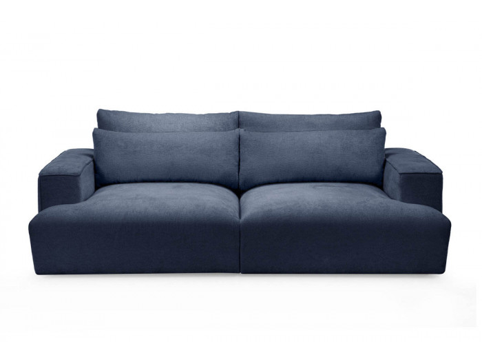 Canapé droit fixe 3 places assise profonde TWINY tissu lisse