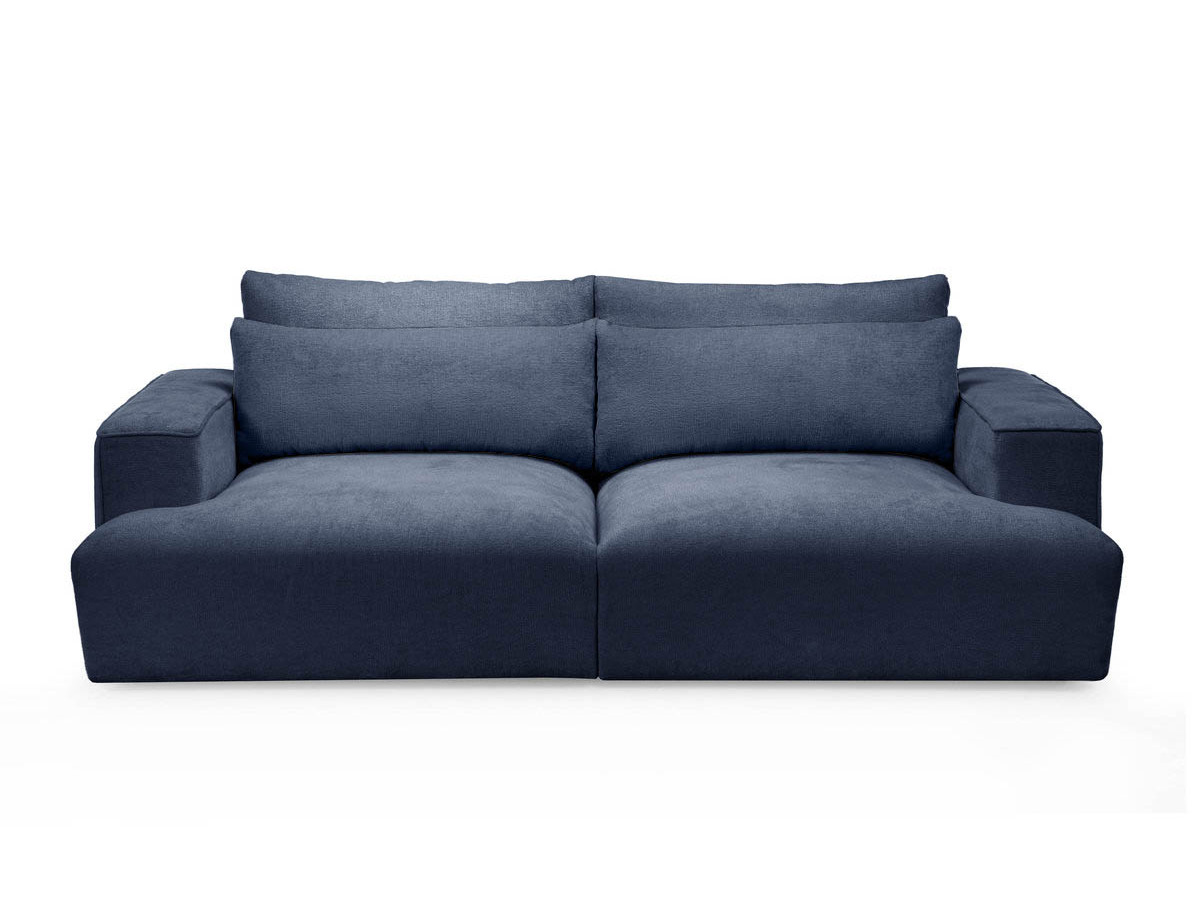 Canapé droit 3 places assise profonde TWINY lisse bleu — vue 3